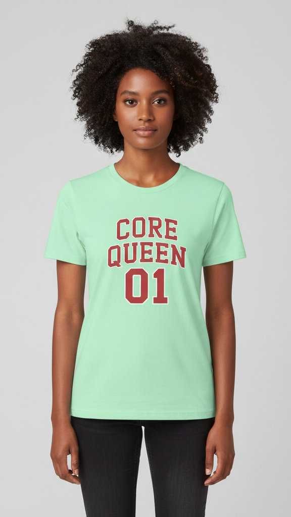 "Core Queen 01" Collegiate Block T-shirt