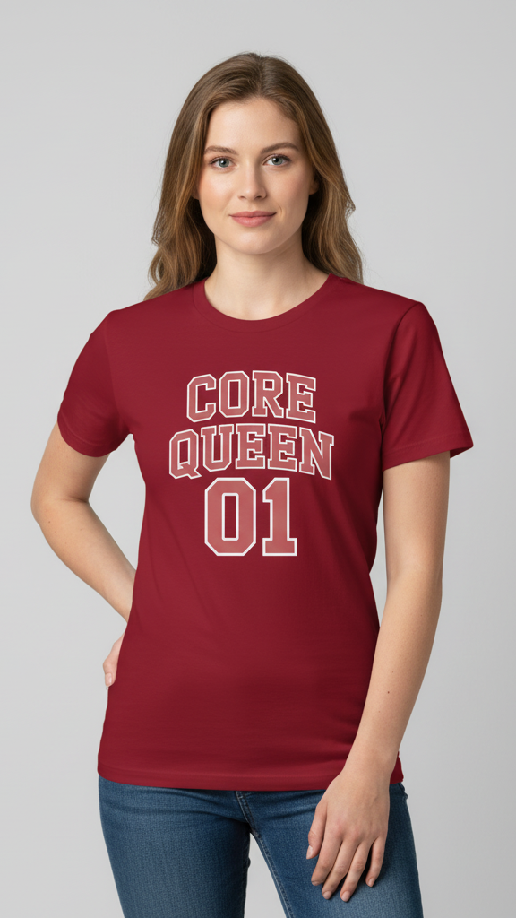 "Core Queen 01" Collegiate Block T-shirt