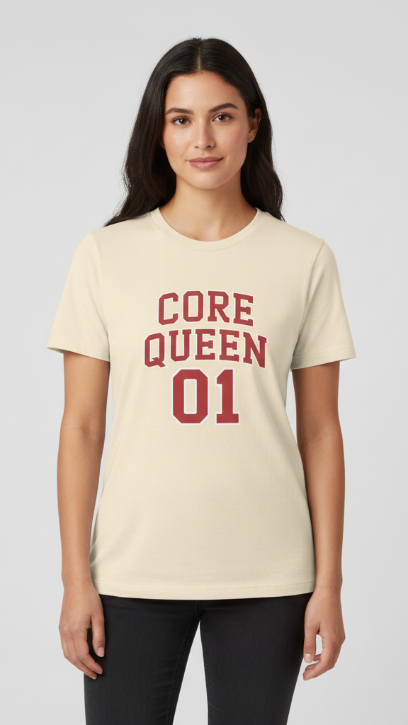 "Core Queen 01" Collegiate Block T-shirt
