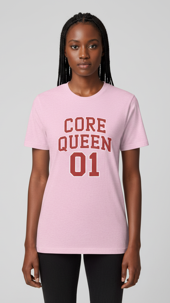 "Core Queen 01" Collegiate Block T-shirt