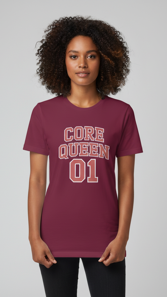 "Core Queen 01" Collegiate Block T-shirt