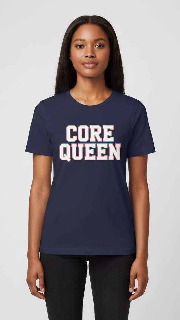 "Core Queen" Collegiate Block T-shirt
