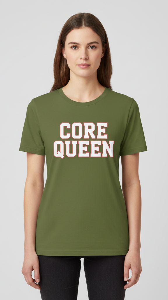 "Core Queen" Collegiate Block T-shirt