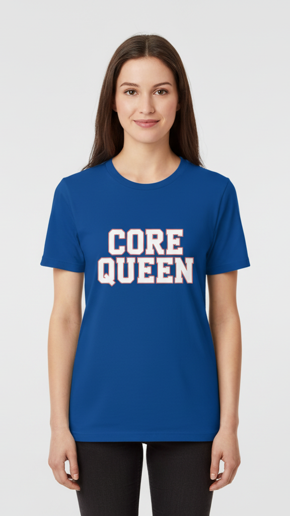 "Core Queen" Collegiate Block T-shirt