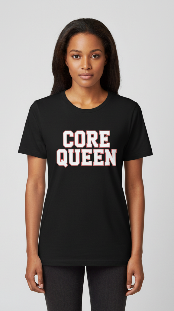 "Core Queen" Collegiate Block T-shirt