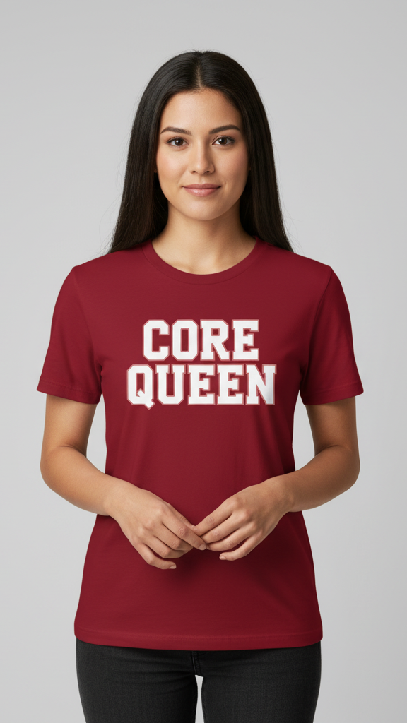 "Core Queen" Collegiate Block T-shirt