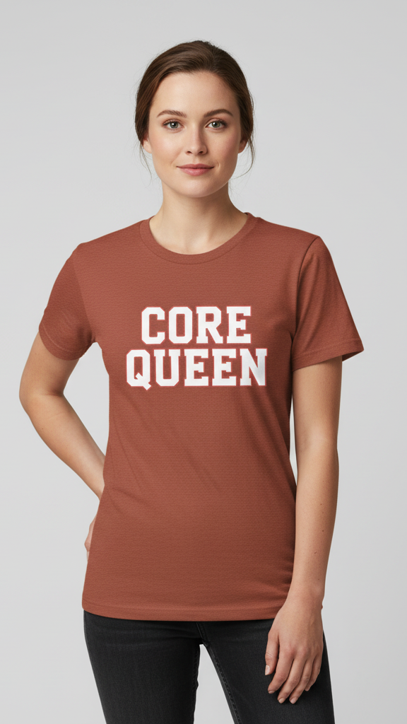 "Core Queen" Collegiate Block T-shirt