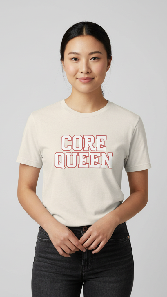 "Core Queen" Collegiate Block T-shirt