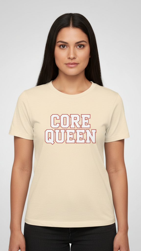 "Core Queen" Collegiate Block T-shirt