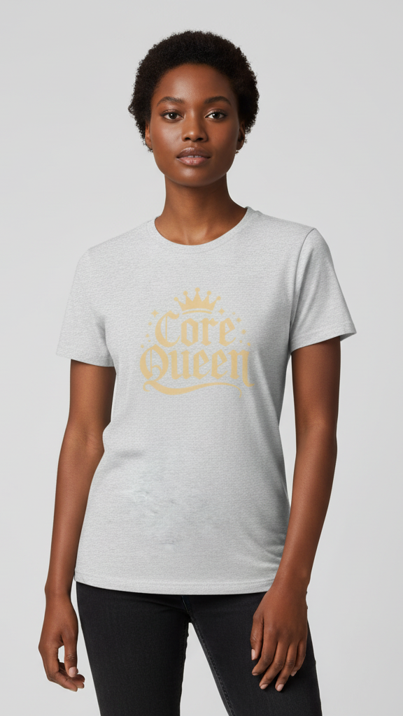 "Core Queen" Regal Gothic With Crown T-shirt