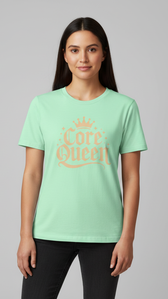 "Core Queen" Regal Gothic With Crown T-shirt