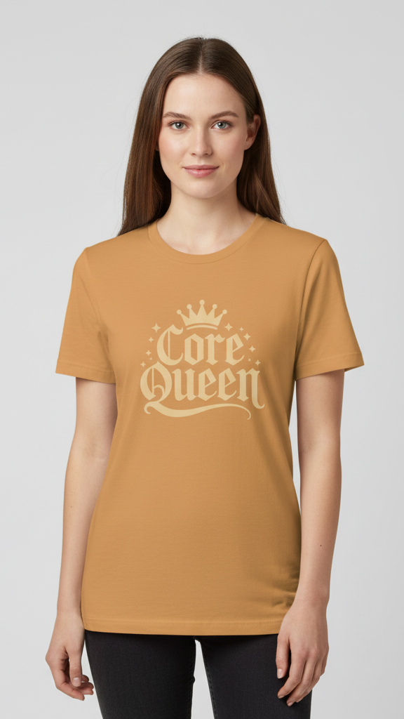 "Core Queen" Regal Gothic With Crown T-shirt
