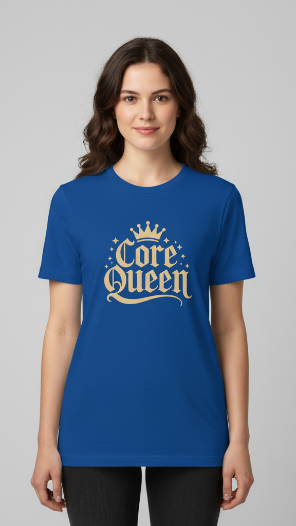 "Core Queen" Regal Gothic With Crown T-shirt