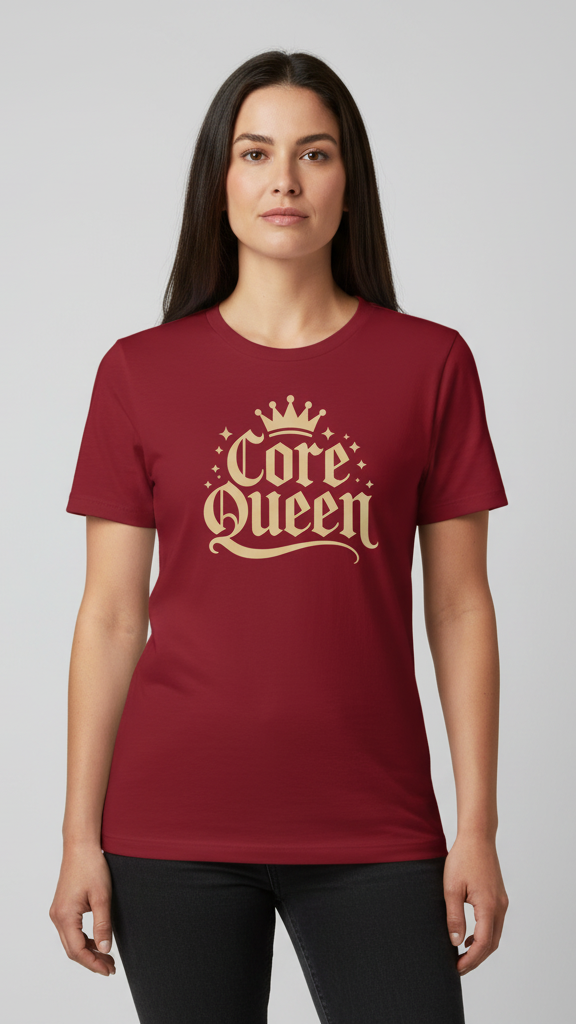 "Core Queen" Regal Gothic With Crown T-shirt