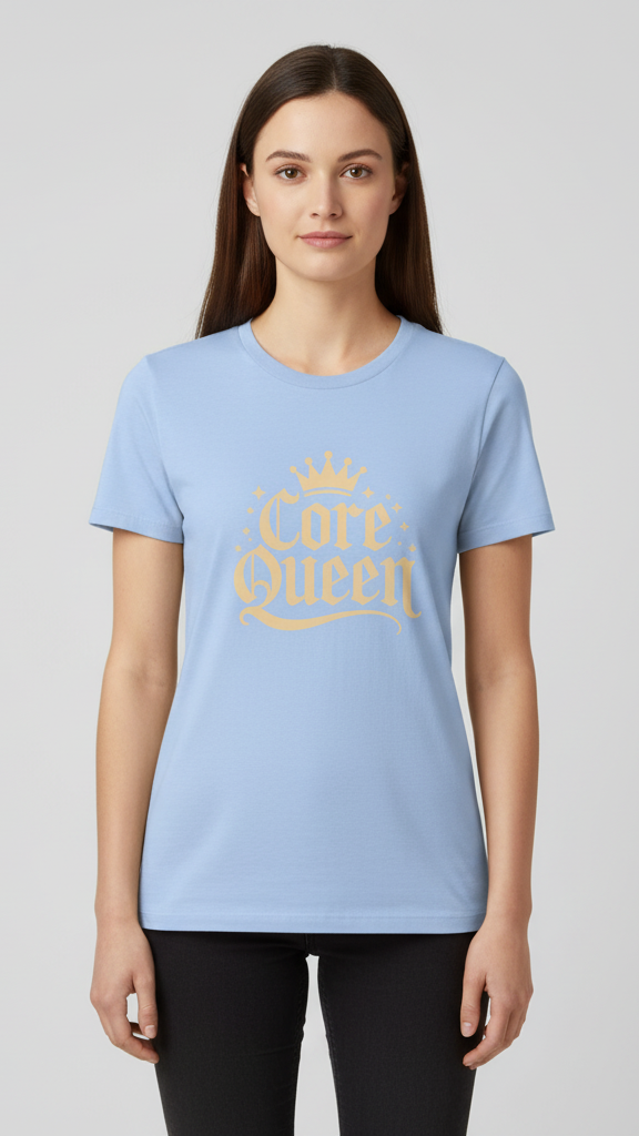 "Core Queen" Regal Gothic With Crown T-shirt