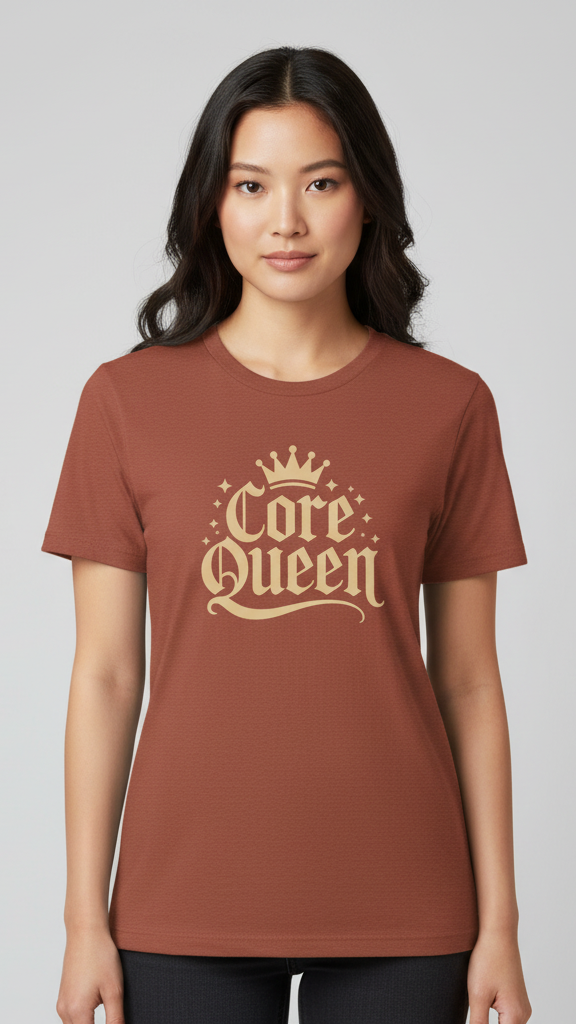 "Core Queen" Regal Gothic With Crown T-shirt