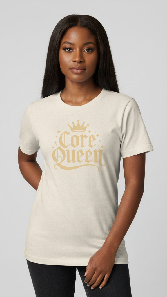 "Core Queen" Regal Gothic With Crown T-shirt