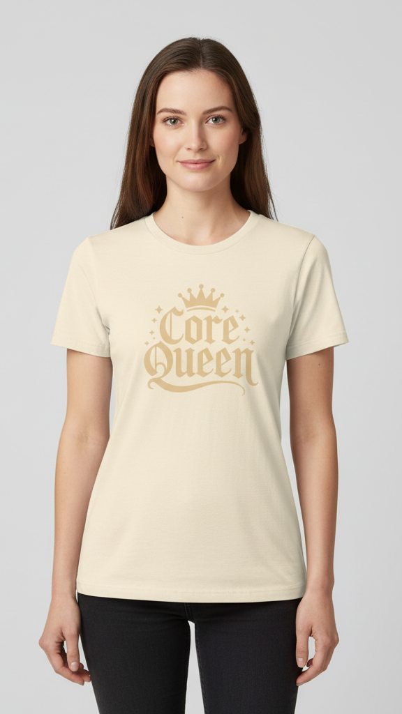 "Core Queen" Regal Gothic With Crown T-shirt