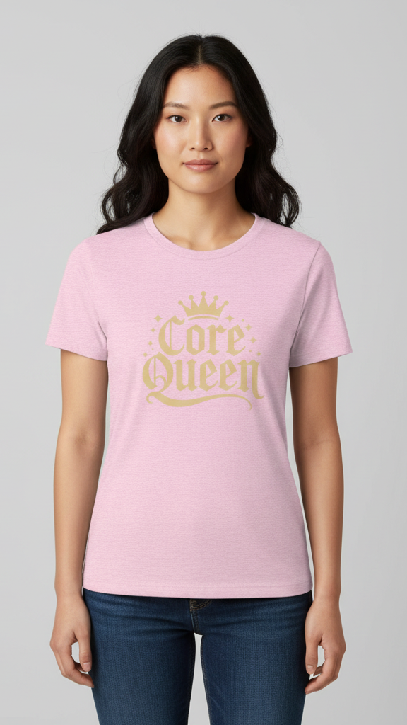 "Core Queen" Regal Gothic With Crown T-shirt