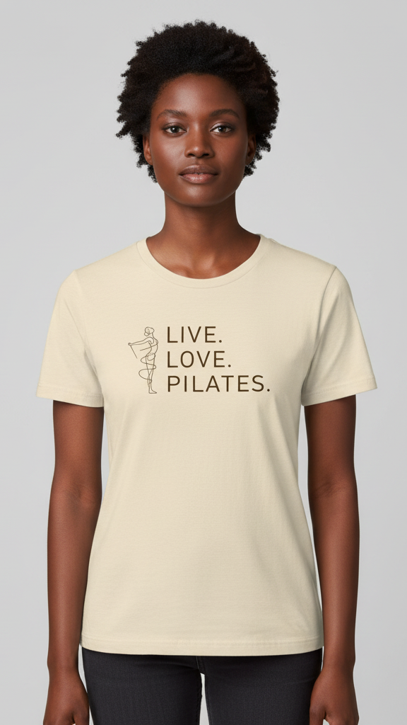 "Live. Love. Pilates." Minimalist Line Art T-shirt
