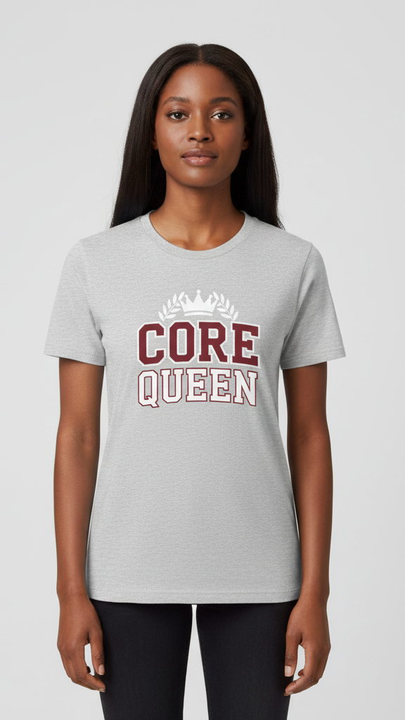 "Core Queen" Collegiate Crown T-shirt