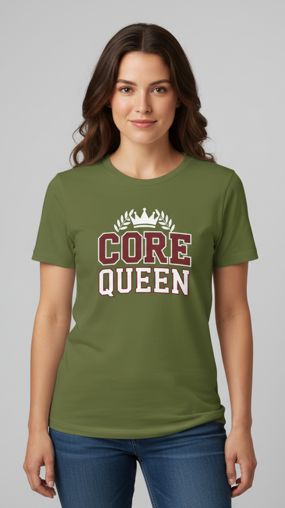 "Core Queen" Collegiate Crown T-shirt