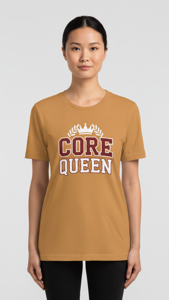 "Core Queen" Collegiate Crown T-shirt