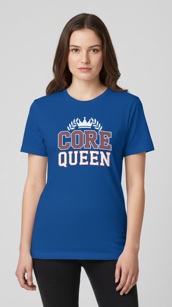"Core Queen" Collegiate Crown T-shirt