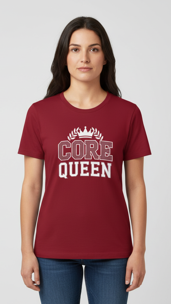 "Core Queen" Collegiate Crown T-shirt