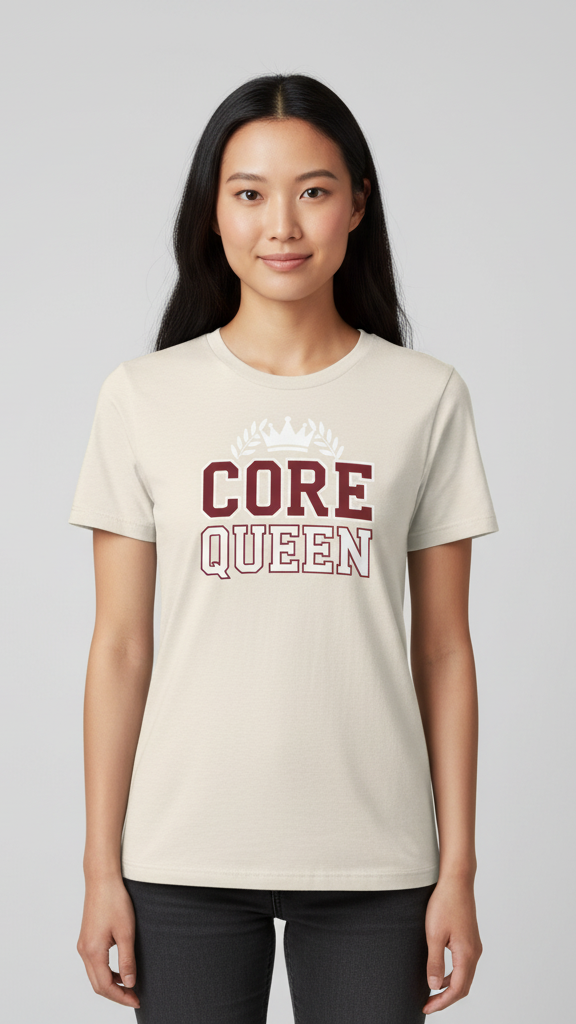 "Core Queen" Collegiate Crown T-shirt