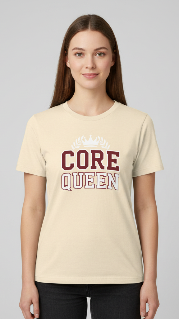 "Core Queen" Collegiate Crown T-shirt