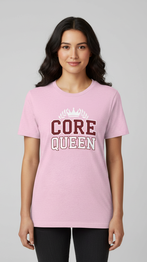 "Core Queen" Collegiate Crown T-shirt