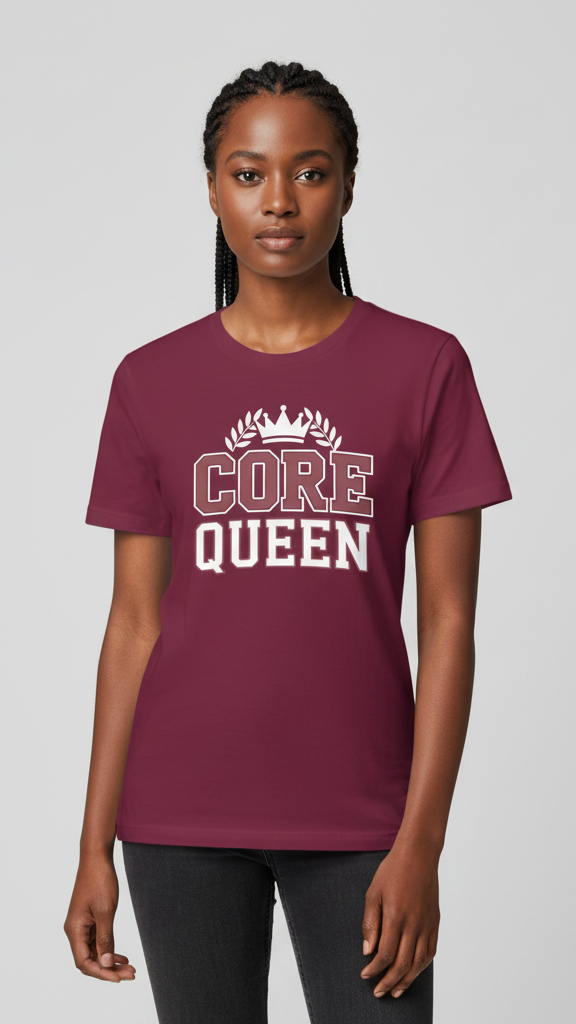 "Core Queen" Collegiate Crown T-shirt
