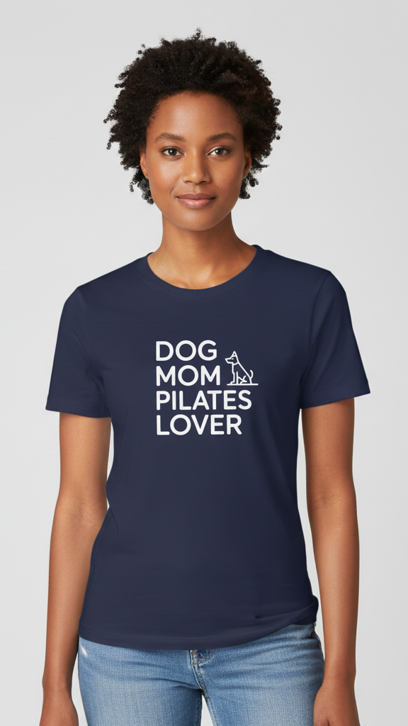 "Dog Mom Pilates Lover" Minimalist Dog Outline T-shirt