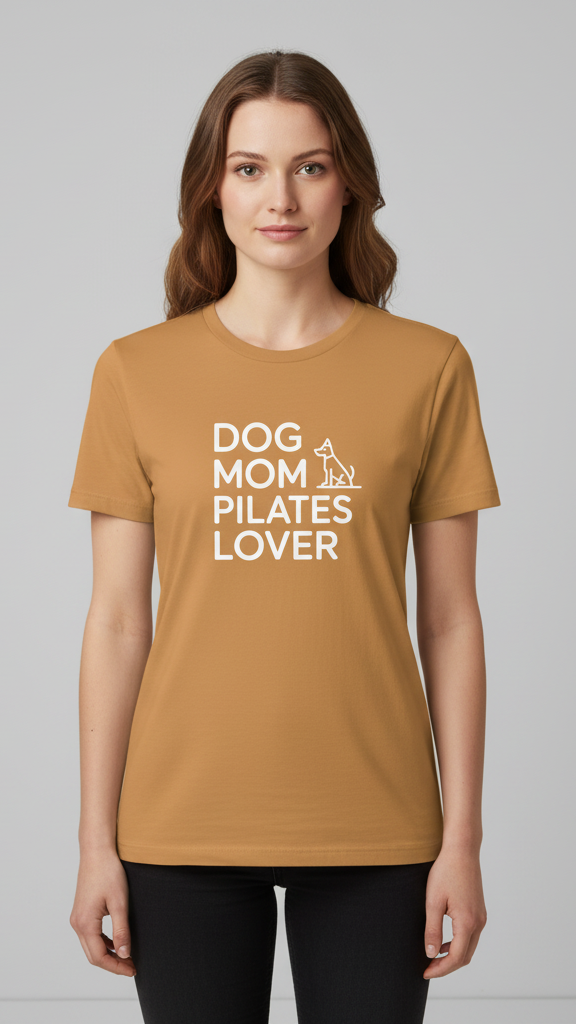 "Dog Mom Pilates Lover" Minimalist Dog Outline T-shirt