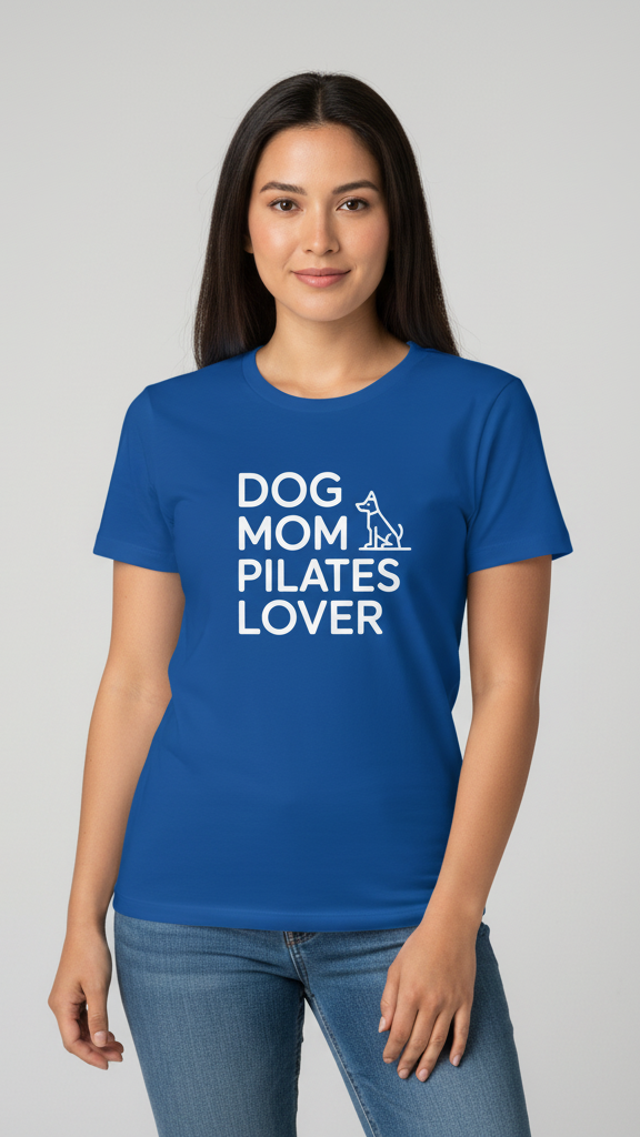 "Dog Mom Pilates Lover" Minimalist Dog Outline T-shirt