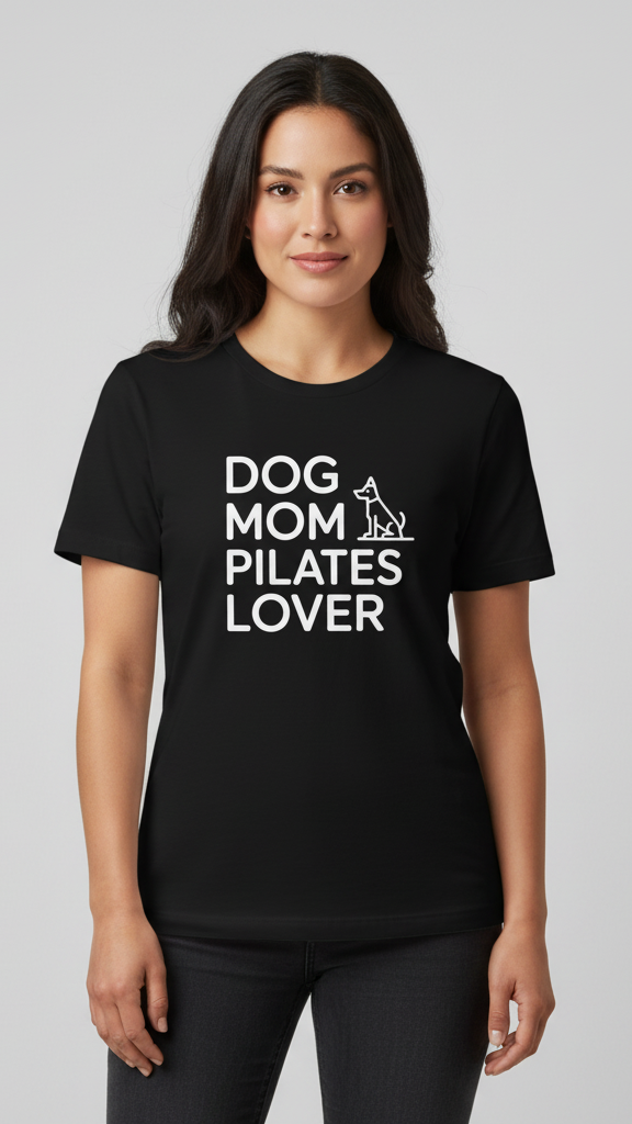 "Dog Mom Pilates Lover" Minimalist Dog Outline T-shirt