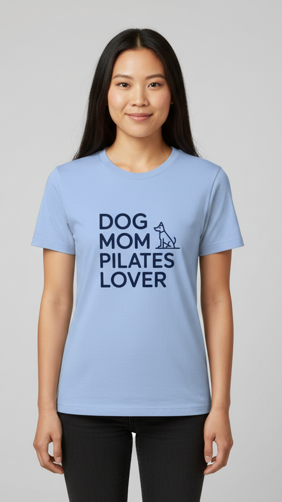 "Dog Mom Pilates Lover" Minimalist Dog Outline T-shirt