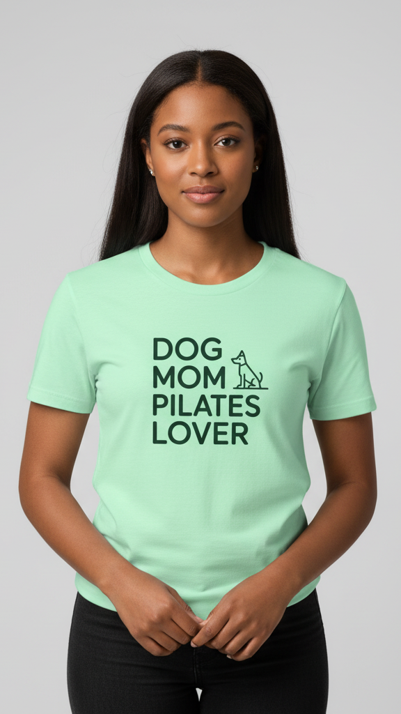 "Dog Mom Pilates Lover" Minimalist Dog Outline T-shirt
