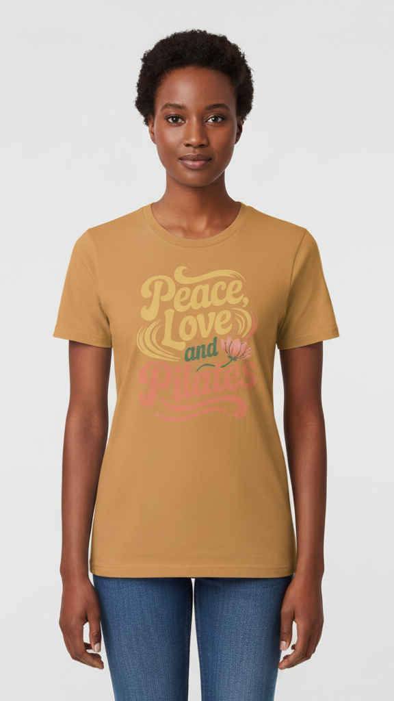 "Peace, Love And Pilates" Retro Lotus T-shirt
