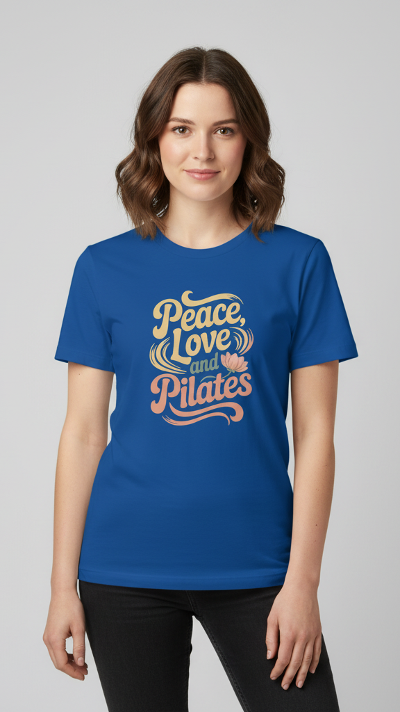 "Peace, Love And Pilates" Retro Lotus T-shirt