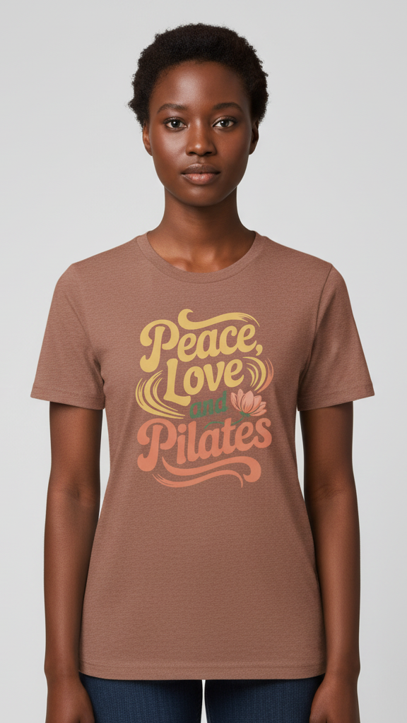 "Peace, Love And Pilates" Retro Lotus T-shirt