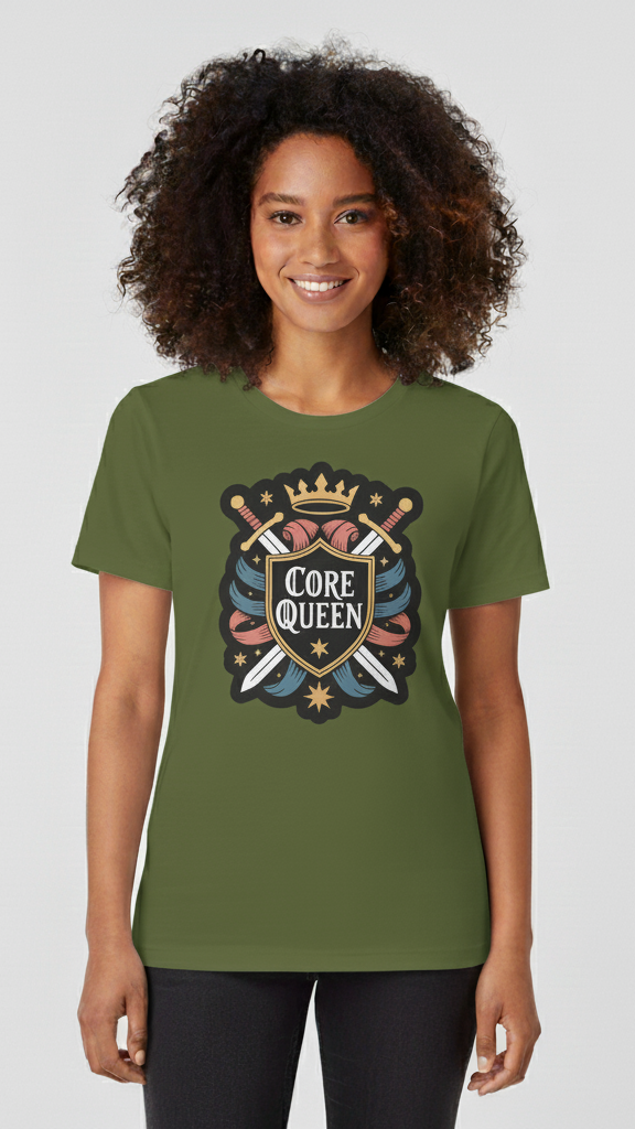 "Core Queen" Heraldic Crest T-shirt