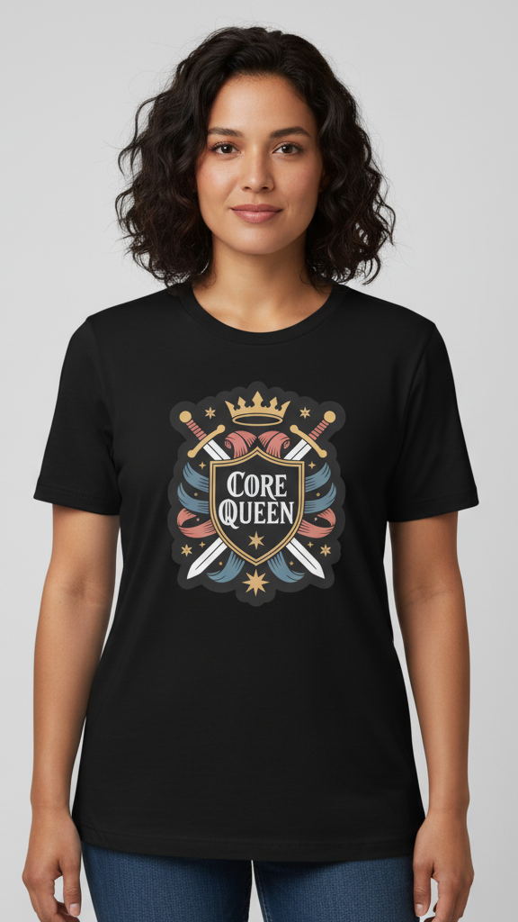 "Core Queen" Heraldic Crest T-shirt