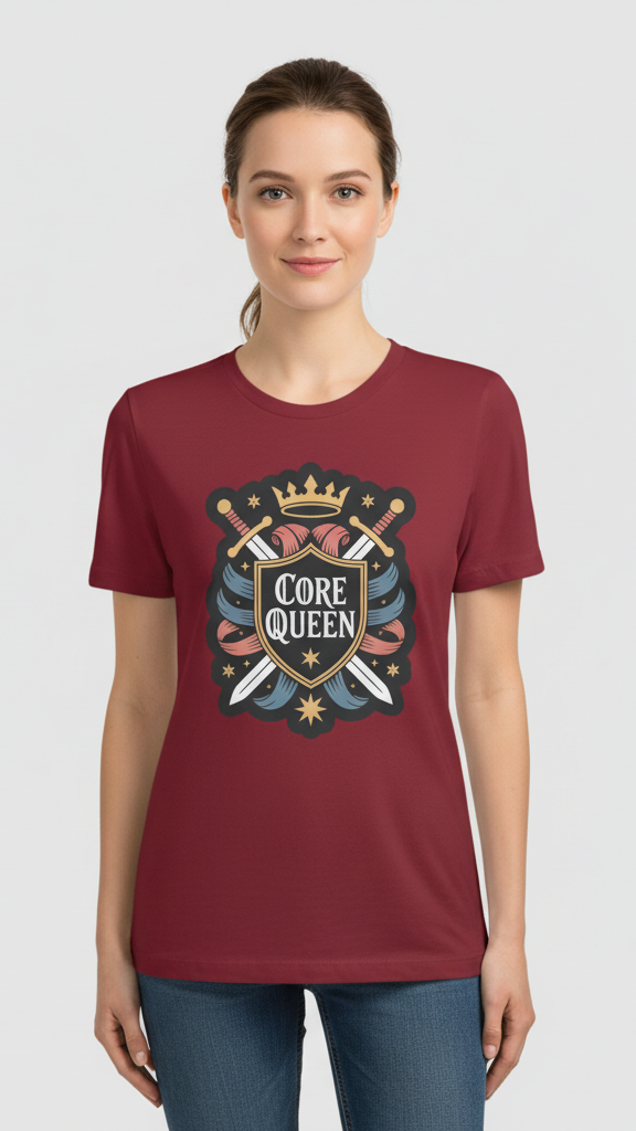"Core Queen" Heraldic Crest T-shirt