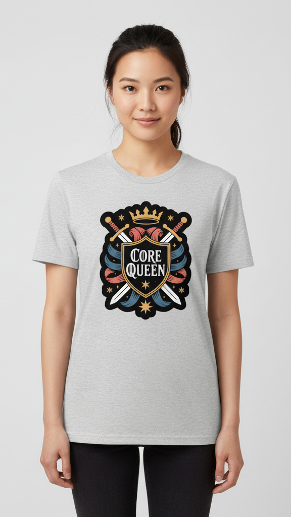 "Core Queen" Heraldic Crest T-shirt