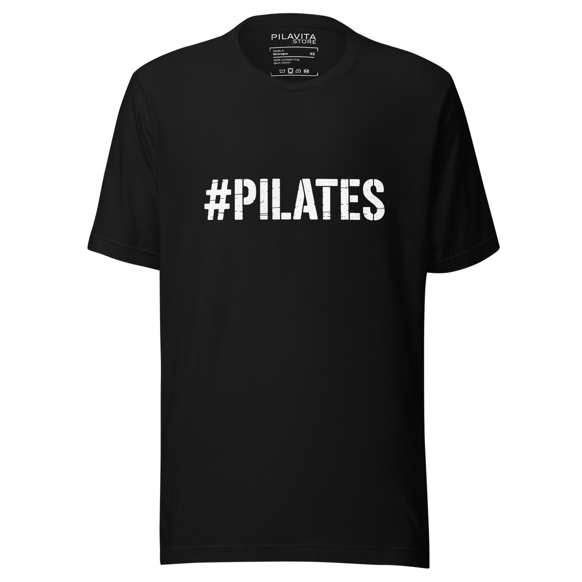 "#Pilates" Distressed Stencil T-shirt