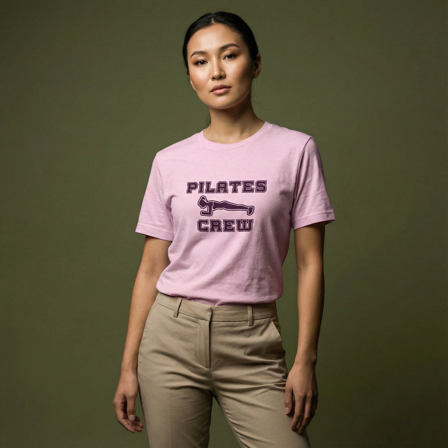 "Pilates Crew" Plank Pose Graphic T-shirt